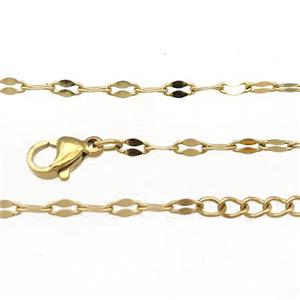 Stainless Steel Necklace Chain Gold Plated, approx 2.4mm, 44-49cm length [SSB0900]