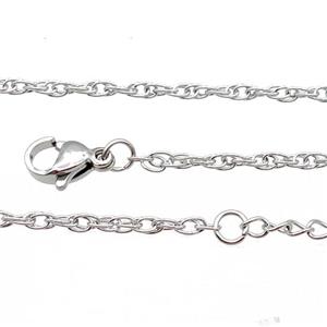 Raw Stainless Steel Necklace Chain, approx 2mm, 44-49cm length [SSB0901]