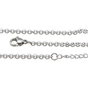 Raw Stainless Steel Necklace Chain, approx 3mm, 44-49cm length [SSB0909]