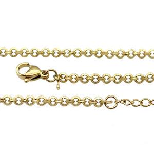 Stainless Steel Necklace Chain Gold Plated, approx 3mm, 44-49cm length [SSB0910]