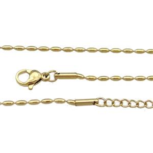 Stainless Steel Necklace Chain Gold Plated, approx 1.5x3mm, 44-49cm length [SSB0916]