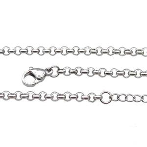 Raw Stainless Steel Necklace Chain, approx 3mm, 44-49cm length [SSB0917]