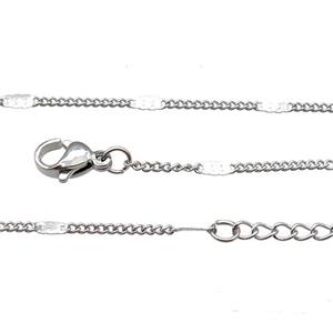 Raw Stainless Steel Necklace Chain, approx 1.4mm, 44-49cm length [SSB0919]