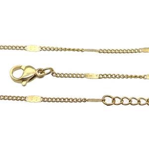 Stainless Steel Necklace Chain Gold Plated, approx 1.4mm, 44-49cm length [SSB0920]