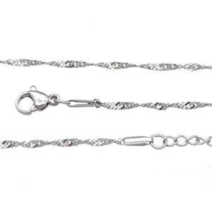 Raw Stainless Steel Necklace Chain, approx 1.8mm, 44-49cm length [SSB0921]