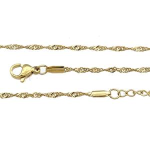 Stainless Steel Necklace Chain Gold Plated, approx 1.8mm, 44-49cm length [SSB0922]