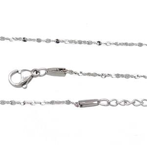 Raw Stainless Steel Necklace Chain, approx 1.4mm, 44-49cm length [SSB0924]