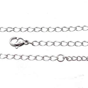 Raw Stainless Steel Necklace Chain, approx 3mm, 44-49cm length [SSB0925]