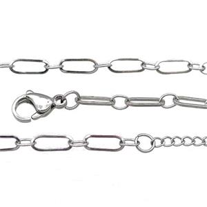 Raw Stainless Steel Necklace Chain, approx 4x10mm, 44-49cm length [SSB0929]