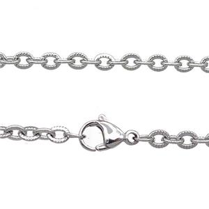 Raw Stainless Steel Necklace Chain, approx 4mm, 50cm length [SSB0932]