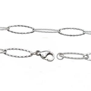 Raw Stainless Steel Necklace Chain, approx 6-20mm, 50cm length [SSB0937]