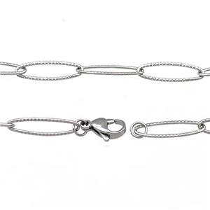 Raw Stainless Steel Necklace Chain, approx 6-20mm, 50cm length [SSB0938]