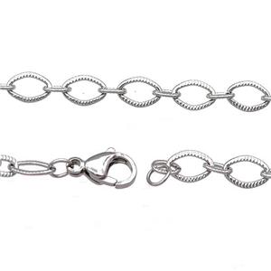 Raw Stainless Steel Necklace Chain, approx 6-8mm, 50cm length [SSB0940]