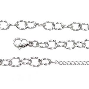Raw Stainless Steel Necklace Chain, approx 6.5x8.5mm, 44-49cm length [SSB0942]