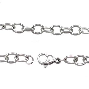 Raw Stainless Steel Necklace Chain, approx 6-8mm, 50cm length [SSB0943]