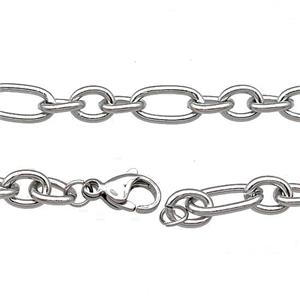 Raw Stainless Steel Necklace Chain, approx 7-13mm, 7-8mm, 50cm length [SSB0947]