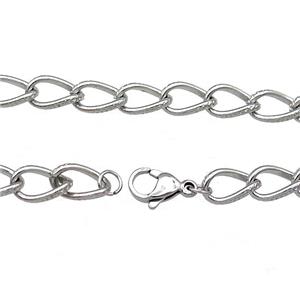 Raw Stainless Steel Necklace Chain, approx 7-11mm, 50cm length [SSB0948]
