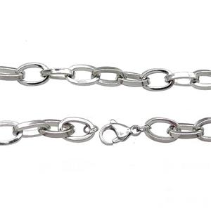 Raw Stainless Steel Necklace Chain, approx 8-11mm, 50cm length [SSB0949]