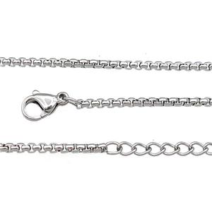 Raw Stainless Steel Necklace Chain, approx 2mm, 44-49cm length [SSB0951]