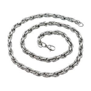 Raw Stainless Steel Necklace, approx 6mm, 54cm length [SSB0968]