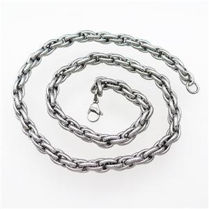 Raw Stainless Steel Necklace, approx 8mm, 54cm length [SSB0972]
