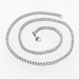 Raw Stainless Steel Necklace, approx 4mm, 54cm length [SSB0974]
