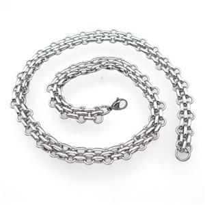 Raw Stainless Steel Necklace, approx 11mm, 52cm length [SSB0975]