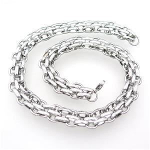 Raw Stainless Steel Necklace, approx 15mm, 52cm length [SSB0976]