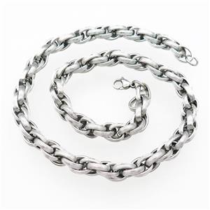 Raw Stainless Steel Necklace, approx 11mm, 54cm length [SSB0981]
