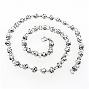 Raw Stainless Steel Necklace, approx 7.5mm, 54cm length [SSB0984]