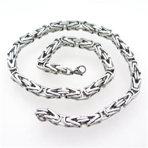Raw Stainless Steel Necklace, approx 8mm, 54cm length [SSB0985]
