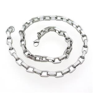 Raw Stainless Steel Necklace, approx 8mm, 54cm length [SSB0987]