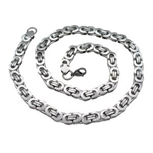 Raw Stainless Steel Necklace, approx 8mm, 54cm length [SSB0988]