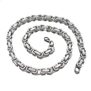 Raw Stainless Steel Necklace, approx 8mm, 54cm length [SSB0991]