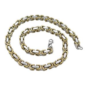 Stainless Steel Necklace Gold Plated, approx 8mm, 54cm length [SSB0993]