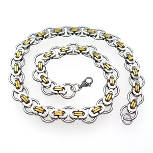 Stainless Steel Necklace Gold Plated, approx 8mm, 54cm length [SSB0997]