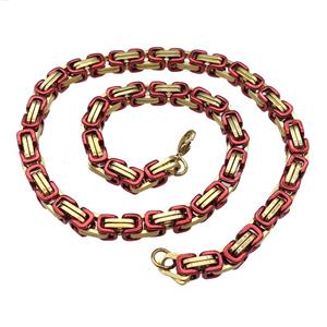 Stainless Steel Necklace Gold Plated, approx 8mm, 54cm length [SSB1002]