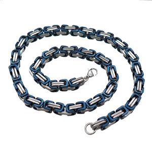 Raw Stainless Steel Necklace, approx 8mm, 54cm length [SSB1004]