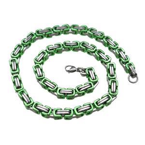 Raw Stainless Steel Necklace, approx 8mm, 54cm length [SSB1007]