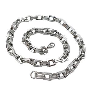 Raw Stainless Steel Necklace, approx 8mm, 54cm length [SSB1008]