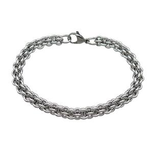 Raw Stainless Steel Bracelet, approx 7mm, 21cm length [SSB1009]