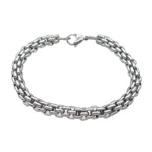 Raw Stainless Steel Bracelet, approx 7.5mm, 21cm length [SSB1010]