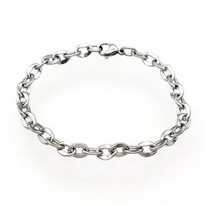 Raw Stainless Steel Bracelet, approx 5.5mm, 21cm length [SSB1012]