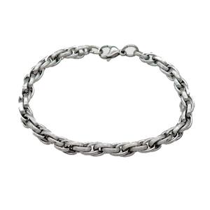 Raw Stainless Steel Bracelet, approx 6mm, 21cm length [SSB1013]
