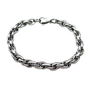 Raw Stainless Steel Bracelet, approx 7mm, 21cm length [SSB1014]