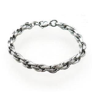 Raw Stainless Steel Bracelet, approx 7mm, 21cm length [SSB1015]