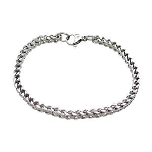Raw Stainless Steel Bracelet, approx 4mm, 21cm length [SSB1019]