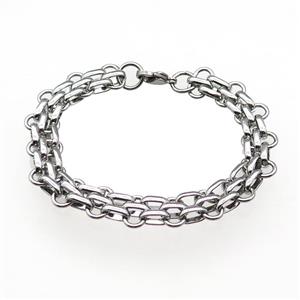Raw Stainless Steel Bracelet, approx 11mm, 21cm length [SSB1020]