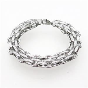Raw Stainless Steel Bracelet, approx 15mm, 21cm length [SSB1021]