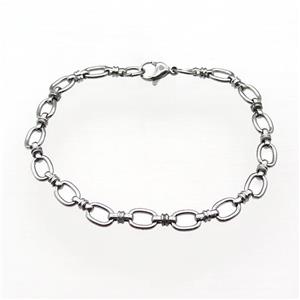 Raw Stainless Steel Bracelet, approx 6.5mm, 21cm length [SSB1022]